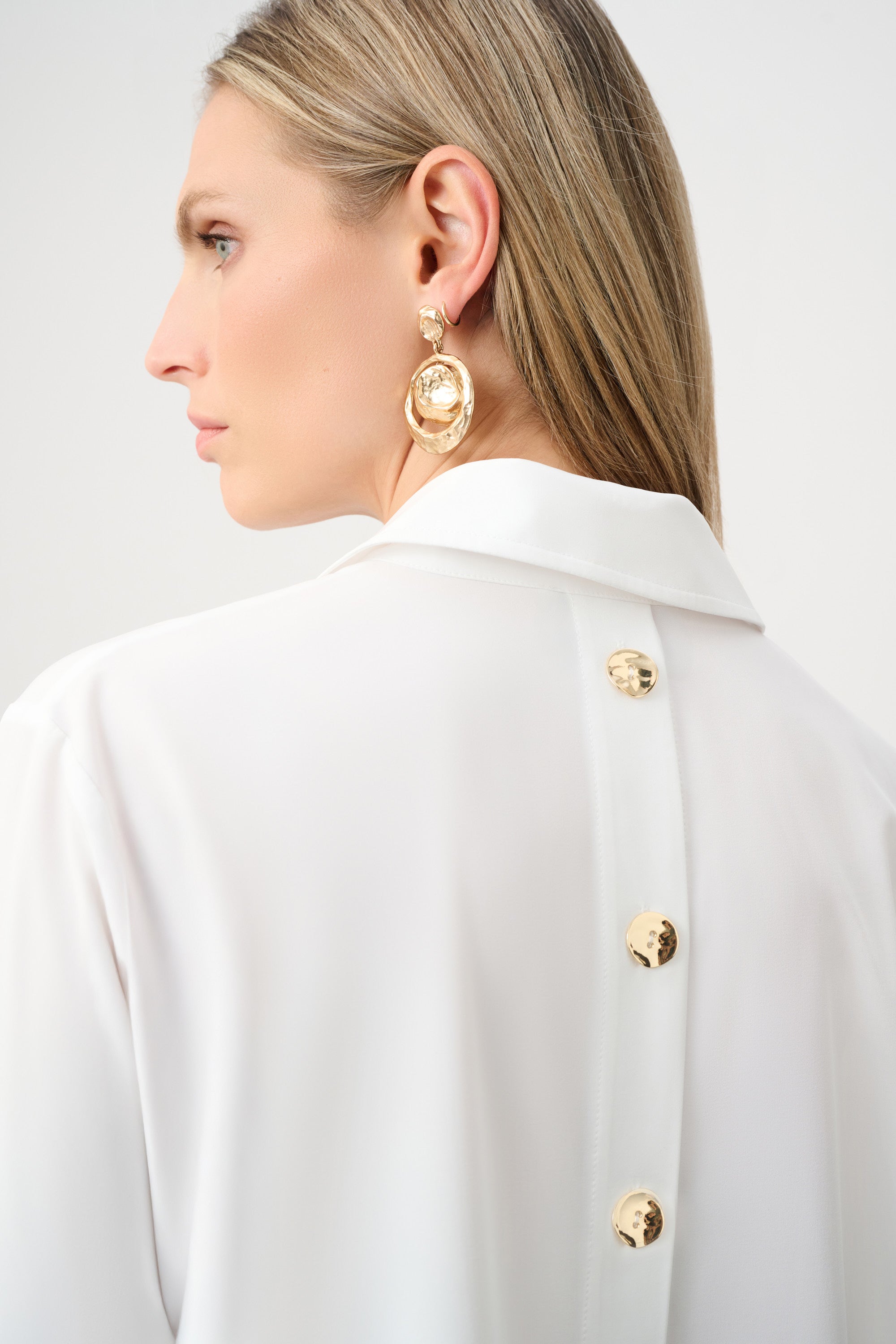 Joseph Ribkoff Stretch Poplin Shirt-Collar Boxy Top 263928