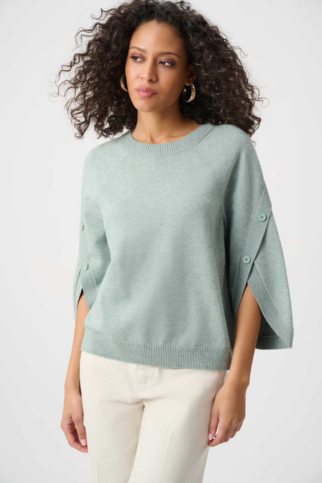 Joseph Ribkoff Brushed Viscose And Nylon Knit Tulip Sleeve Sweater 263935