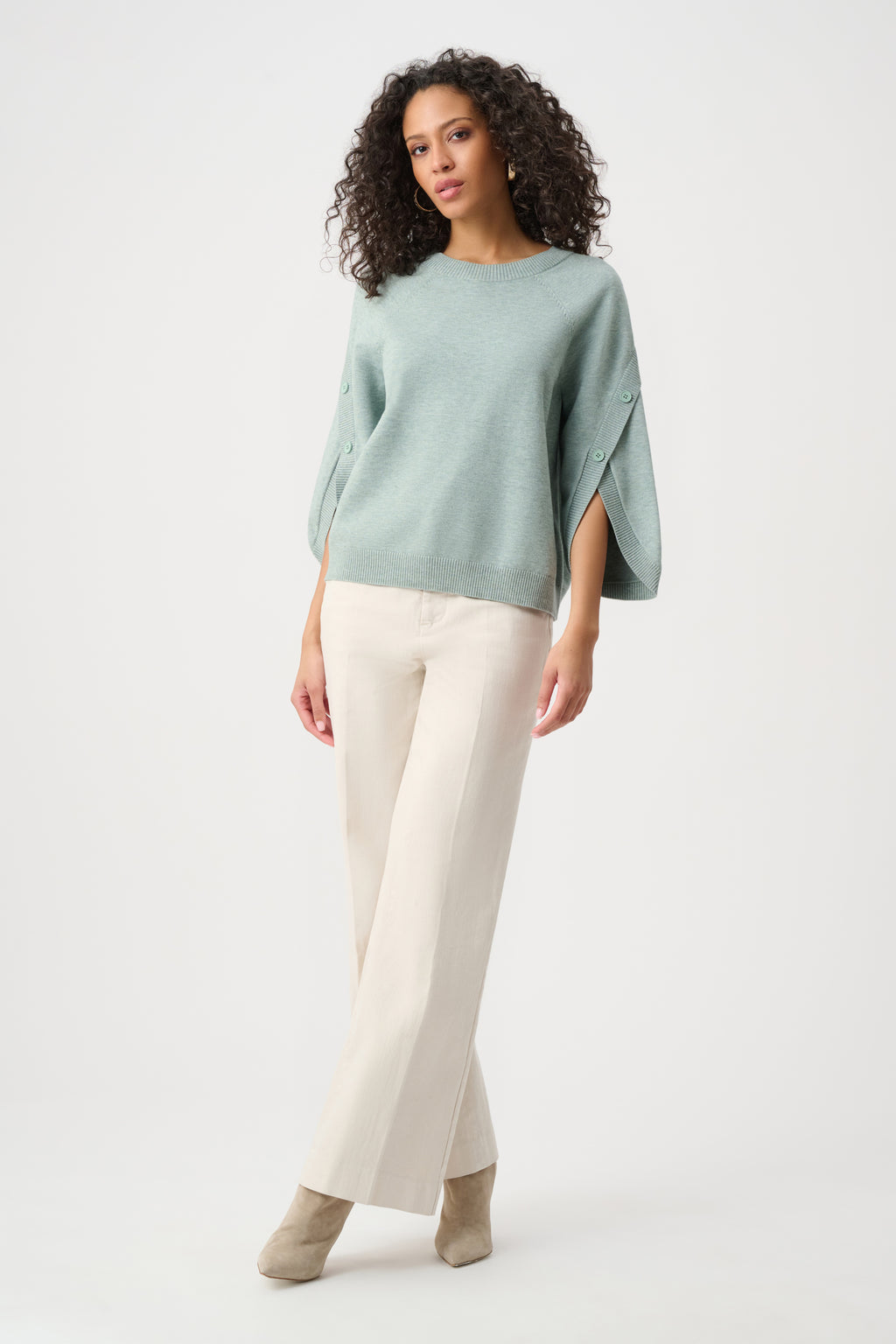 Joseph Ribkoff Brushed Viscose And Nylon Knit Tulip Sleeve Sweater 263935