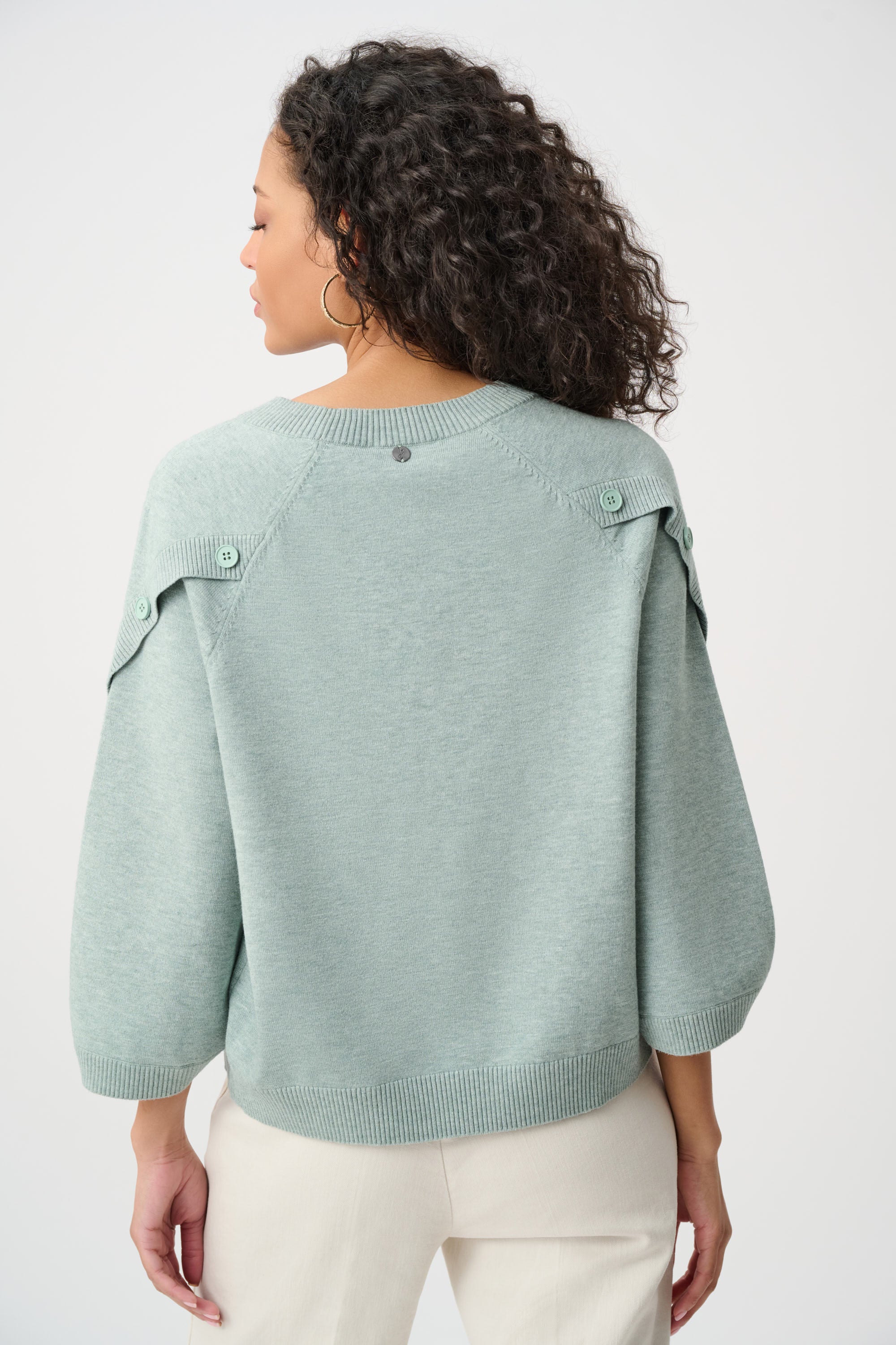 Joseph Ribkoff Brushed Viscose And Nylon Knit Tulip Sleeve Sweater 263935