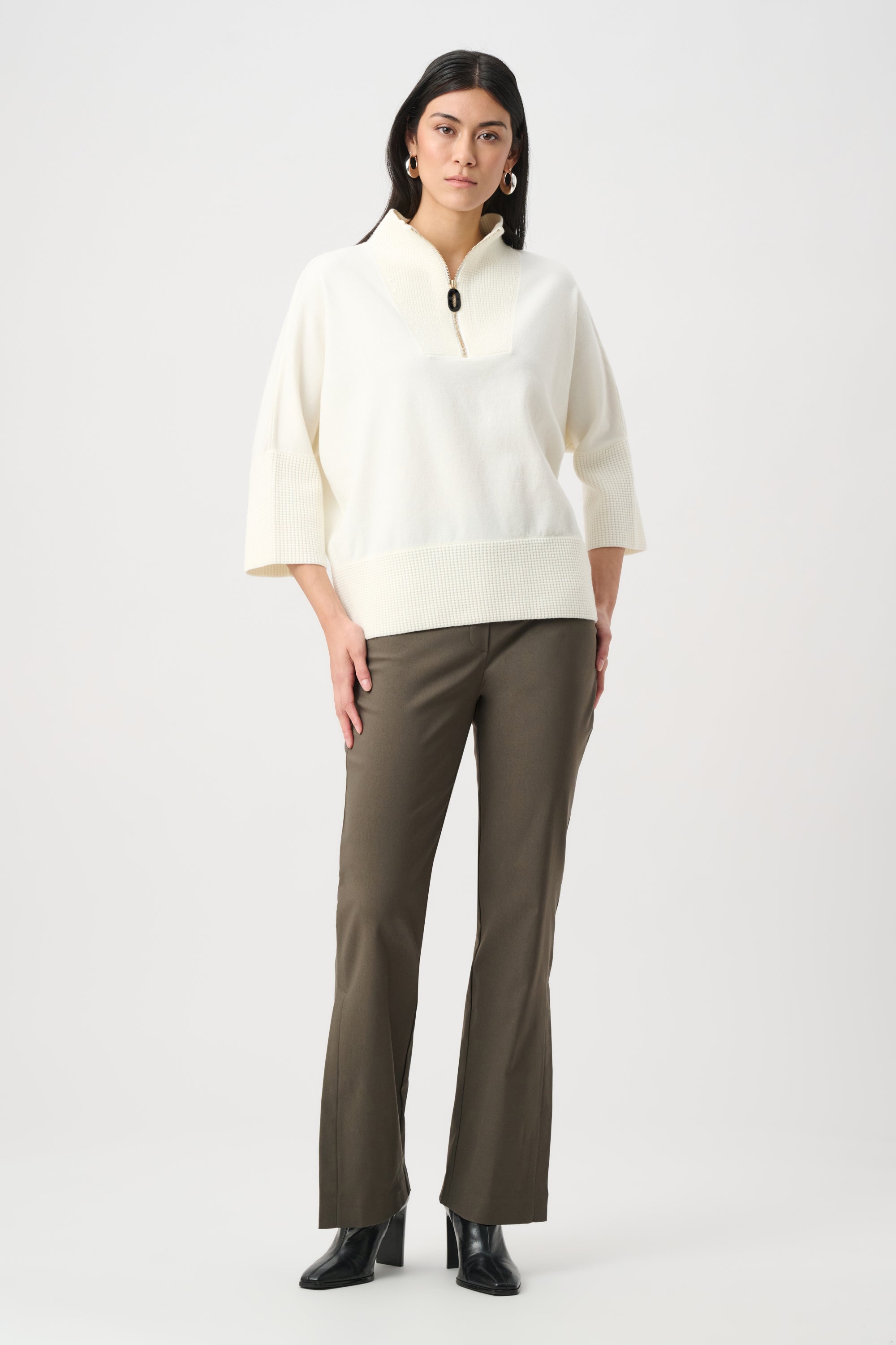 Joseph Ribkoff Brushed Viscose And Nylon Funnel-Neck Sweater 263937