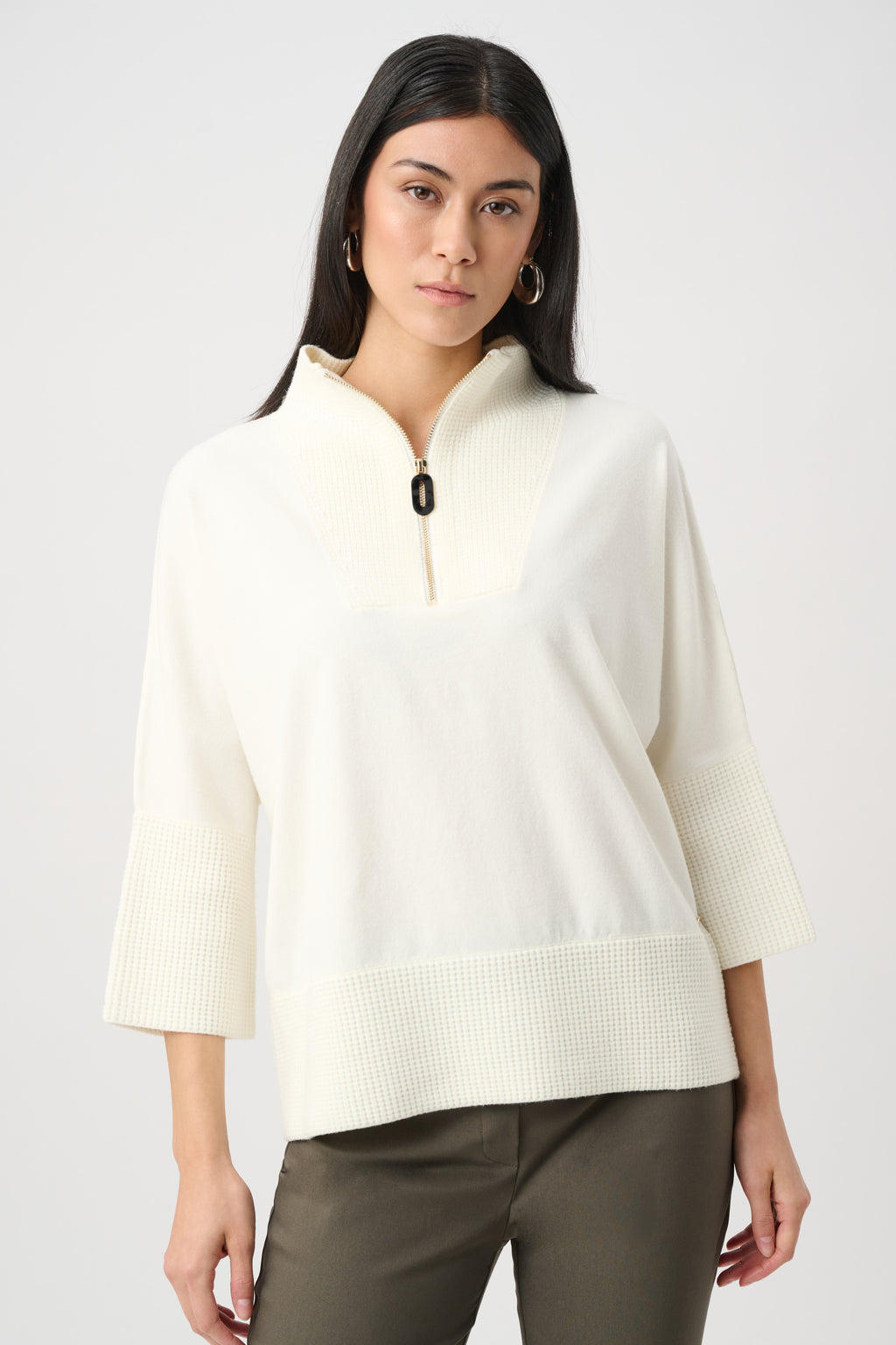Joseph Ribkoff Brushed Viscose And Nylon Funnel-Neck Sweater 263937