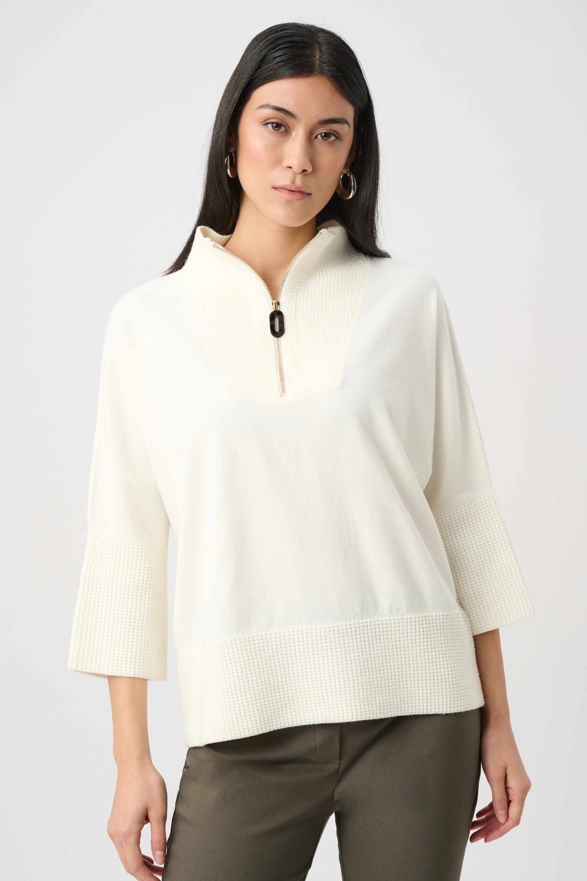 Joseph Ribkoff Brushed Viscose And Nylon Funnel-Neck Sweater 263937