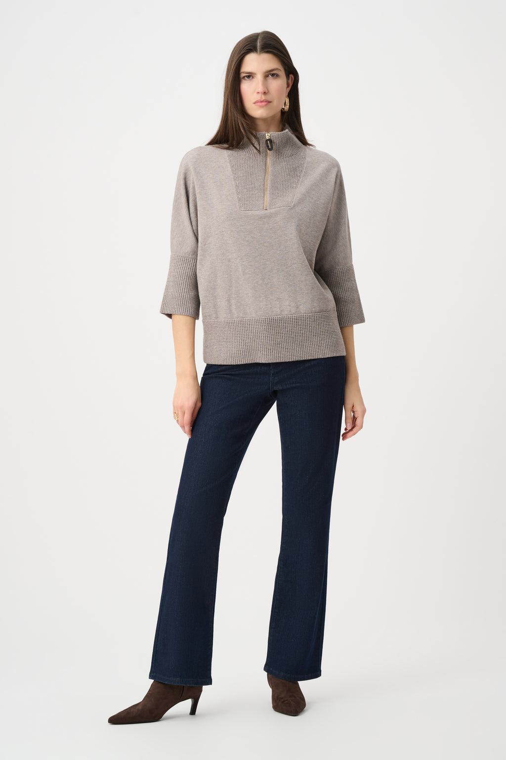 Joseph Ribkoff Brushed Viscose And Nylon Funnel-Neck Sweater 263937