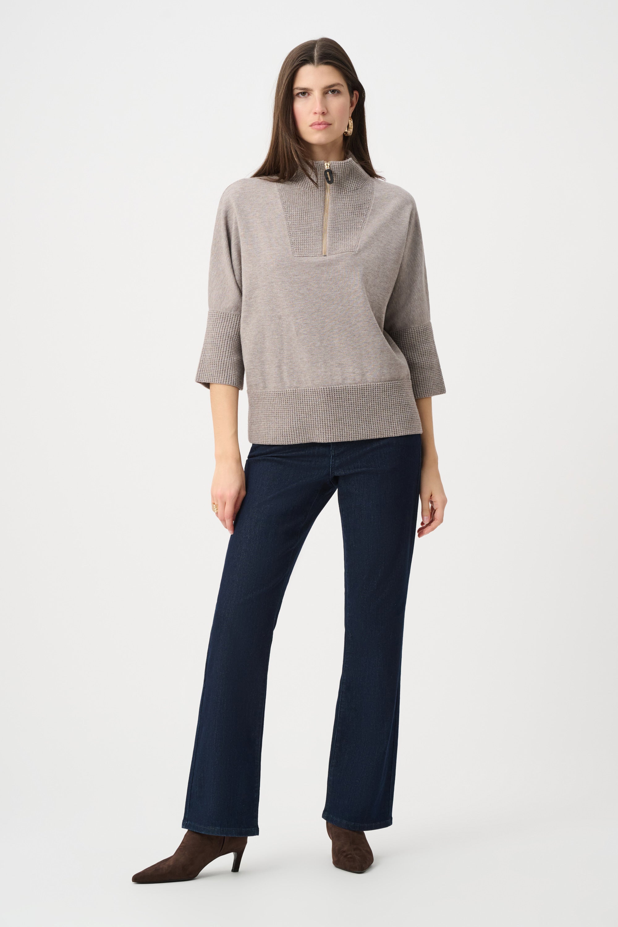 Joseph Ribkoff Brushed Viscose And Nylon Funnel-Neck Sweater 263937
