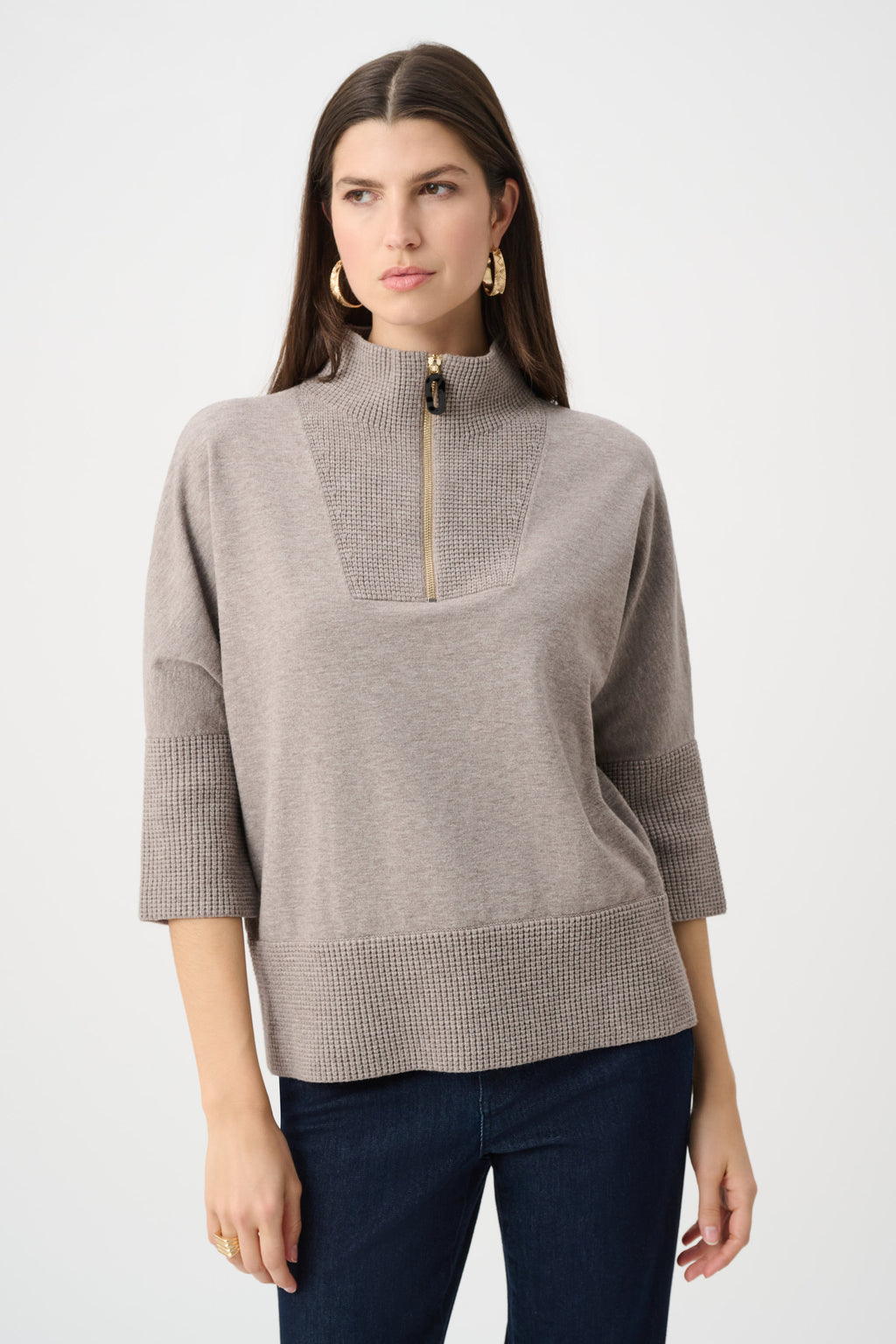Joseph Ribkoff Brushed Viscose And Nylon Funnel-Neck Sweater 263937