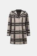 Joseph Ribkoff Brushed Jacquard Plaid Hooded Jacket 263953