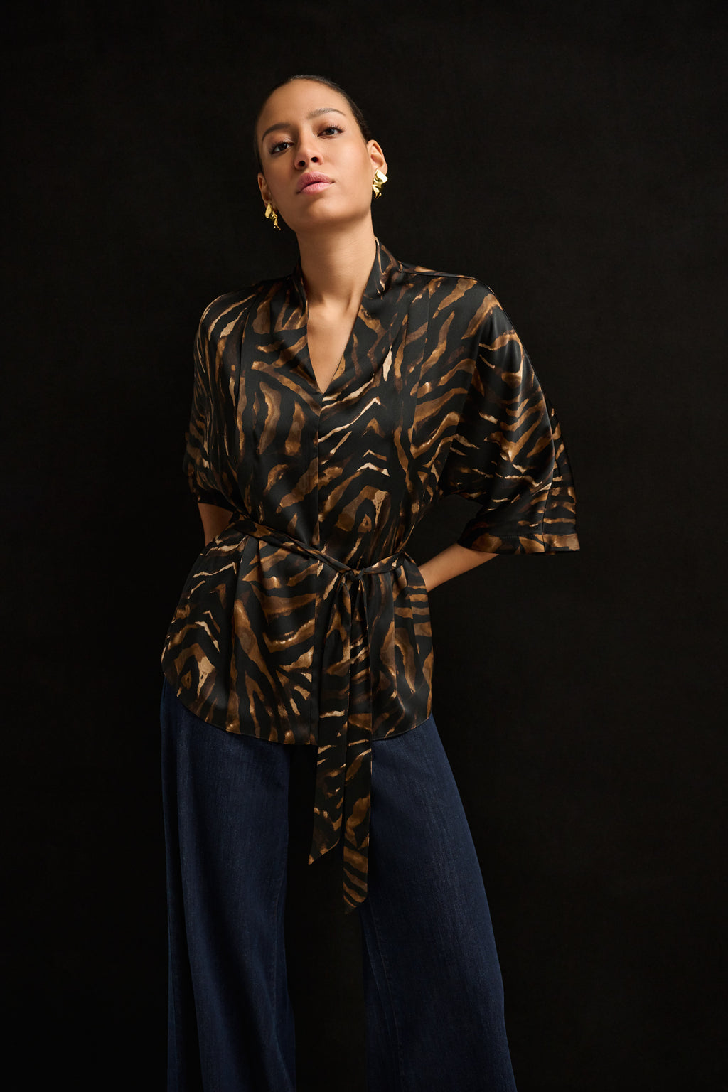 Animal Print Belted Top 264027