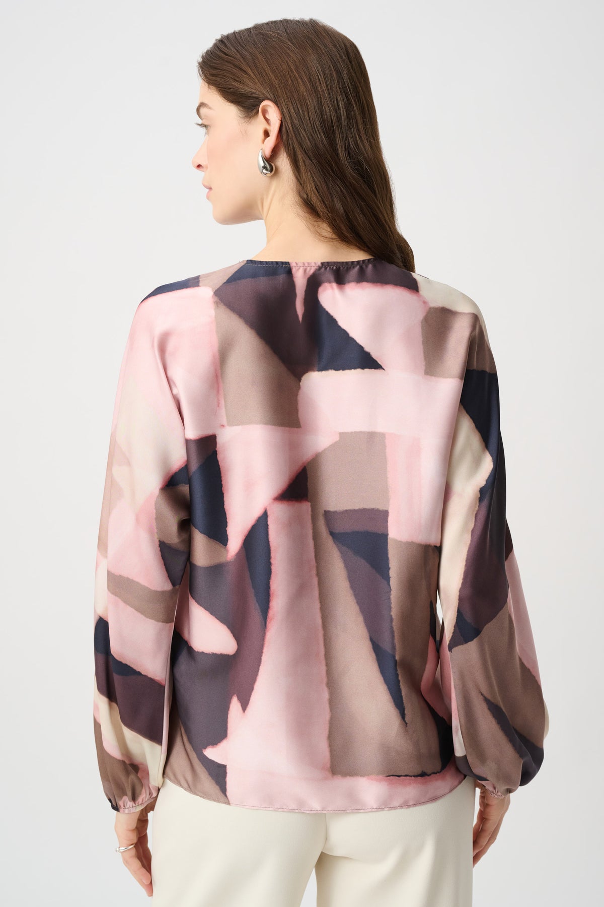 Joseph Ribkoff Geometric Print Recycled Satin Top 264197