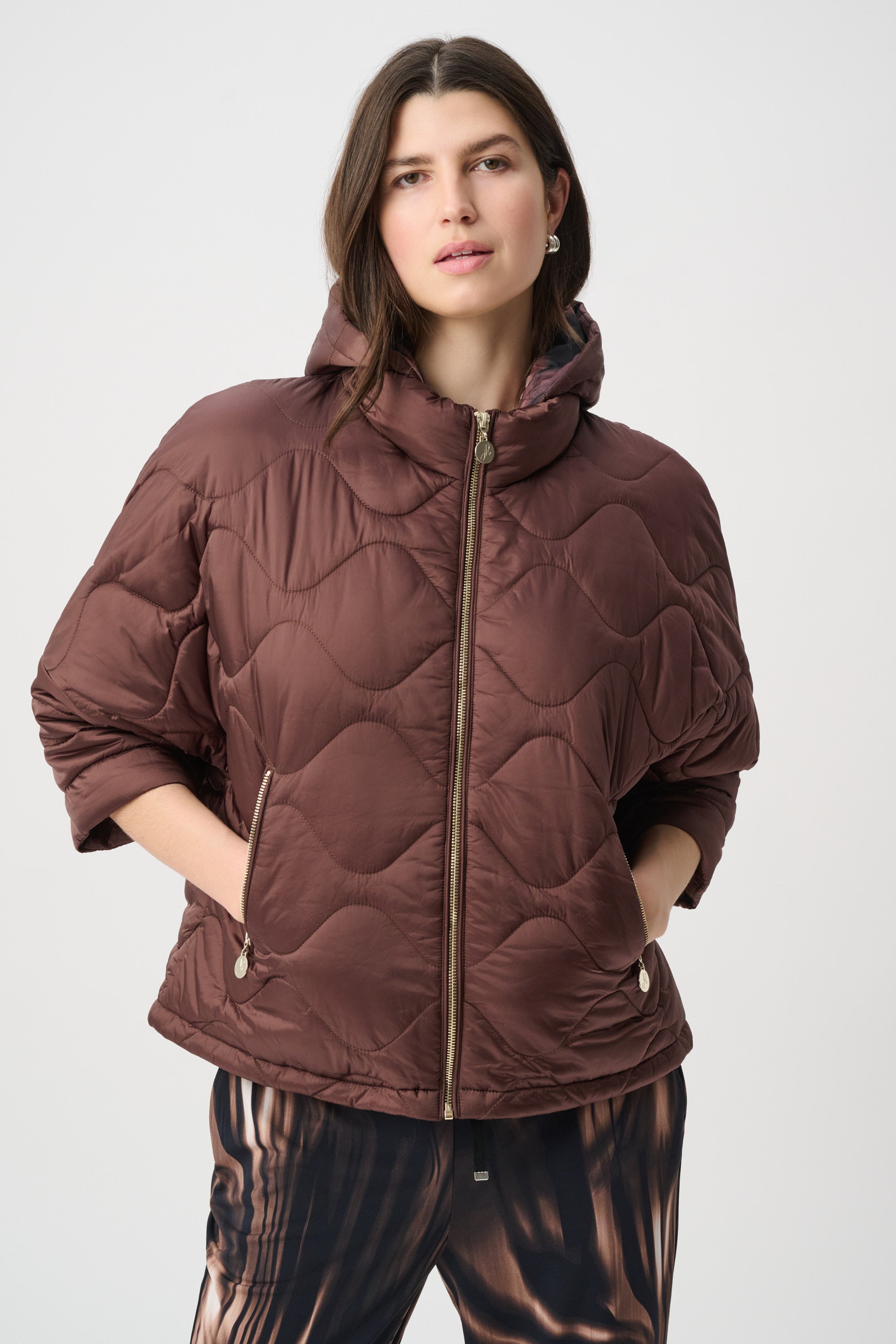 Hooded Quilted Cocoon Jacket 264604