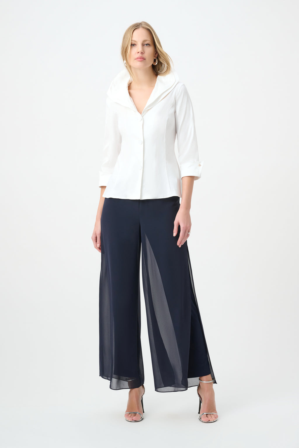 Joseph Ribkoff Chiffon Wide-Leg Pull-On Pants 264729