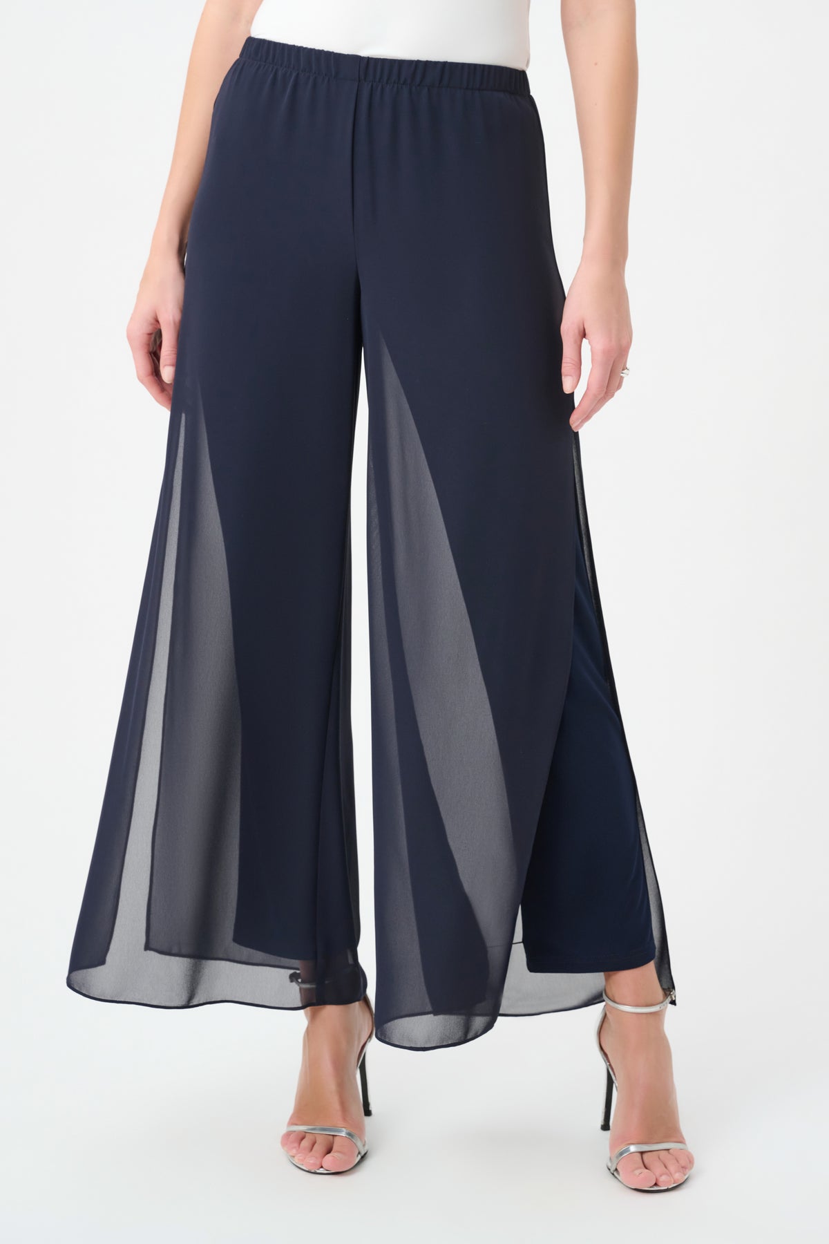 Joseph Ribkoff Chiffon Wide-Leg Pull-On Pants 264729