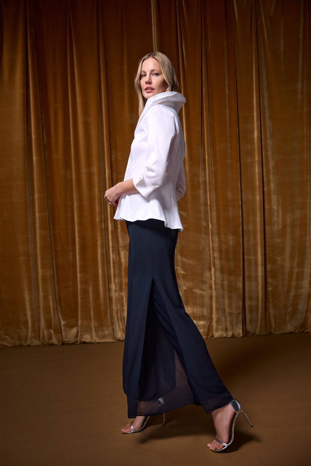 Joseph Ribkoff Chiffon Wide-Leg Pull-On Pants 264729