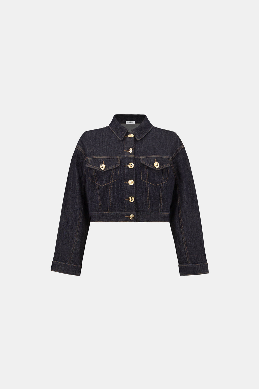 Joseph Ribkoff Statement Button Cropped Denim Jacket 264900