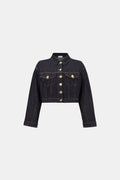 Joseph Ribkoff Statement Button Cropped Denim Jacket 264900