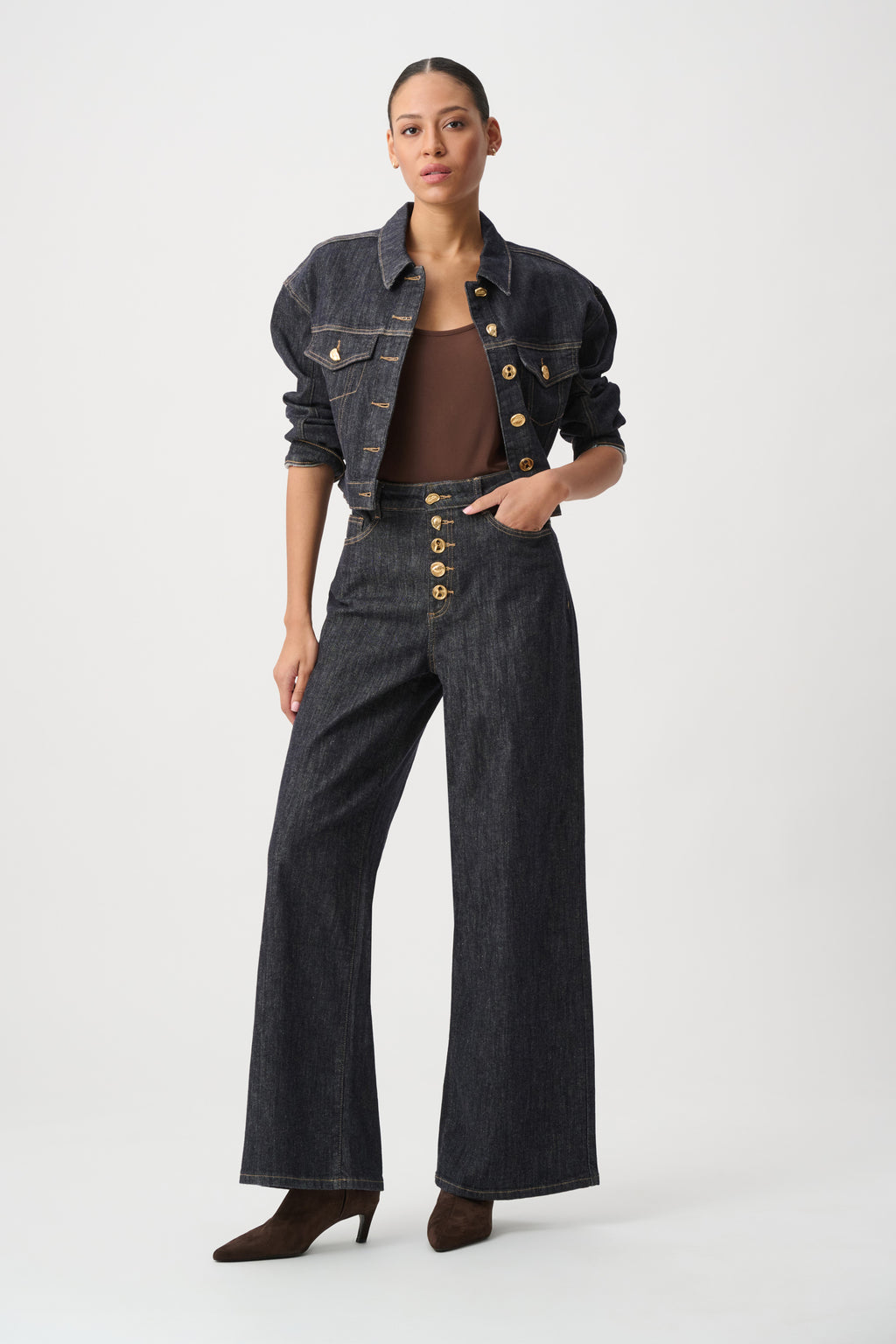 Joseph Ribkoff Statement High-Rise Palazzo Jeans 264901