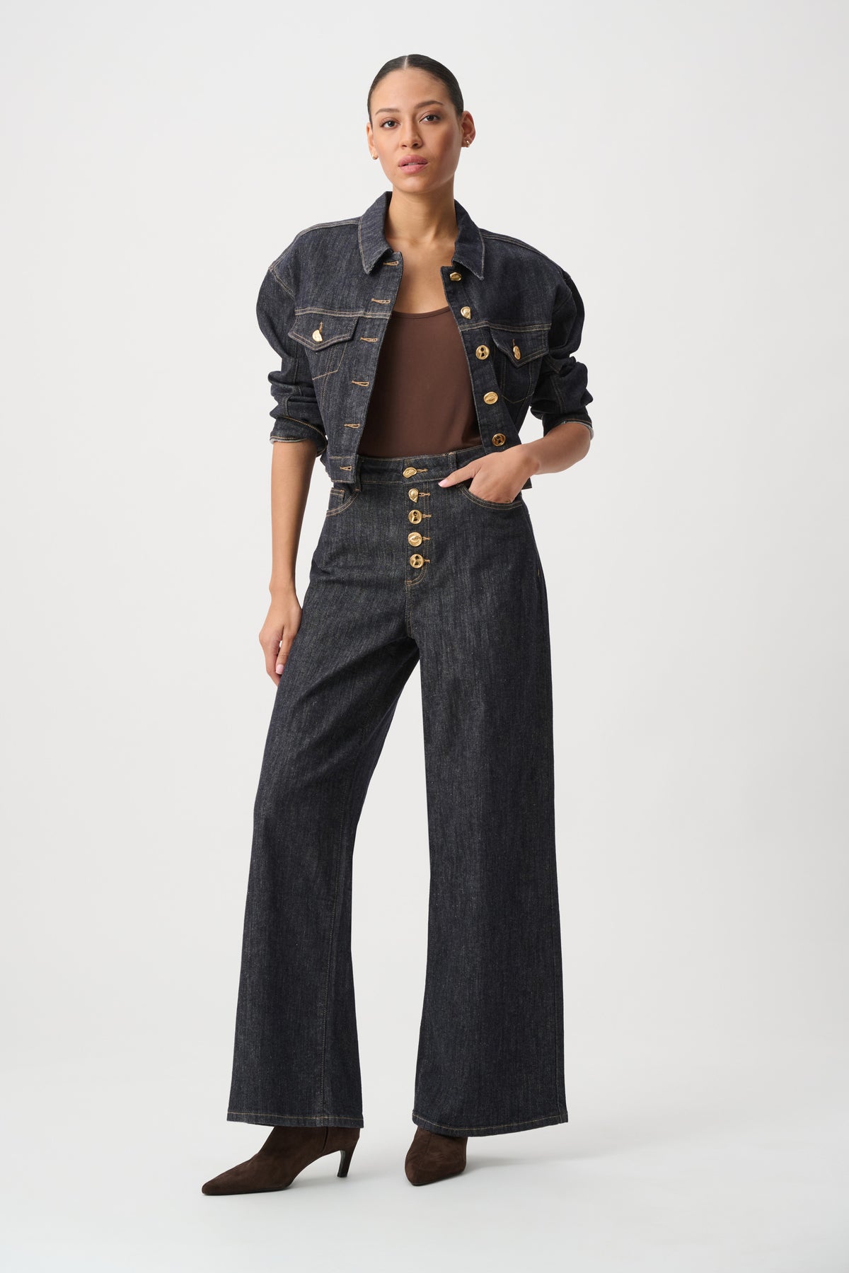 Joseph Ribkoff Statement High-Rise Palazzo Jeans 264901