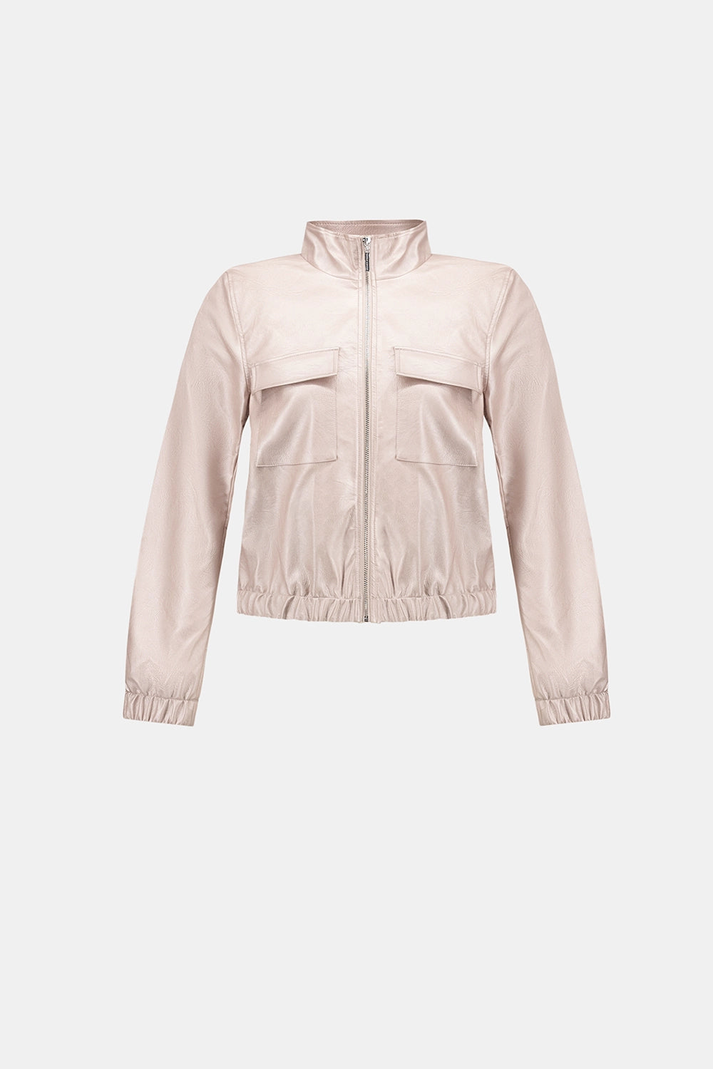 Joseph Ribkoff Metallic Leatherette Bomber Jacket 264907