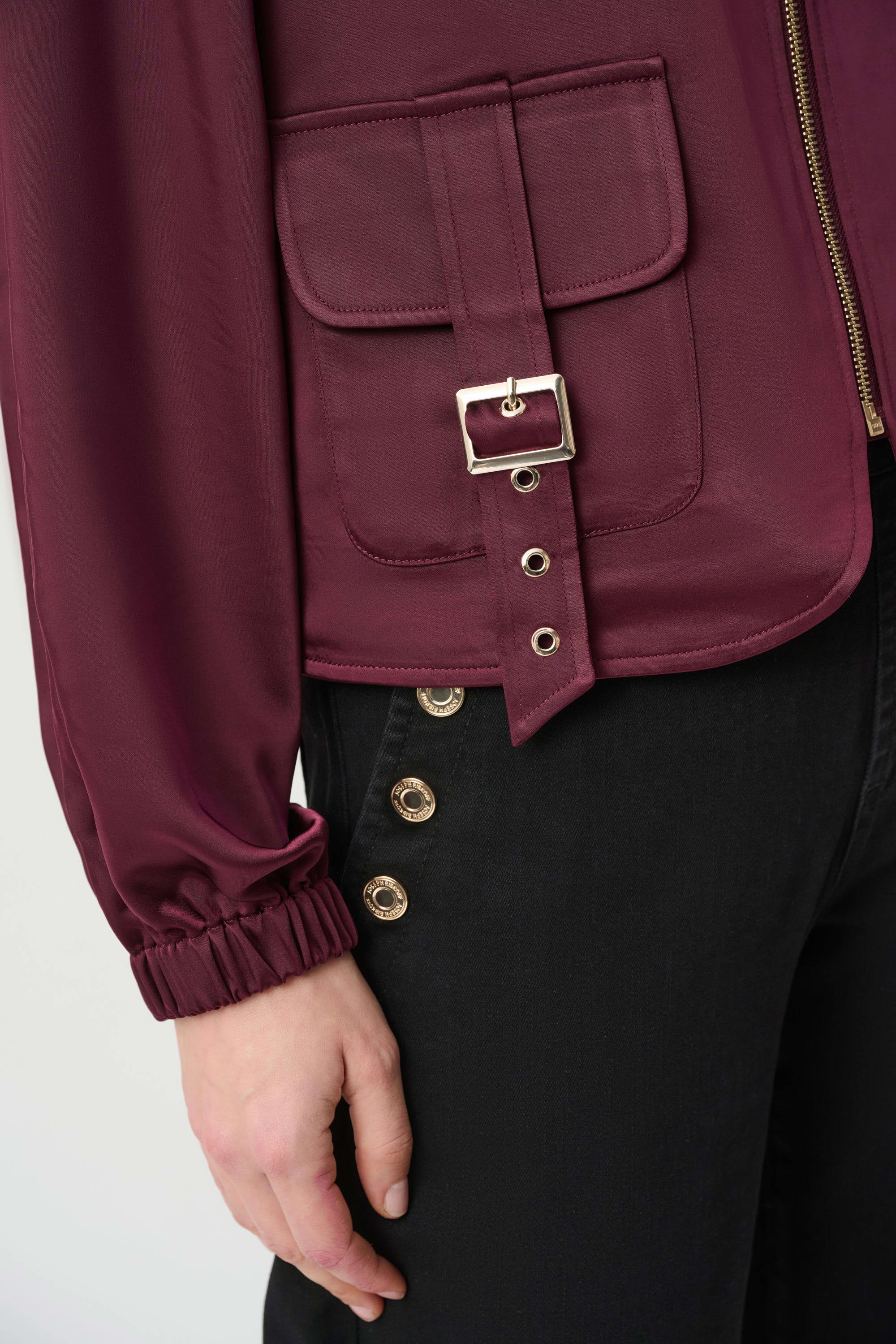 Joseph Ribkoff Satin Puff Sleeve Utility Jacket 264939