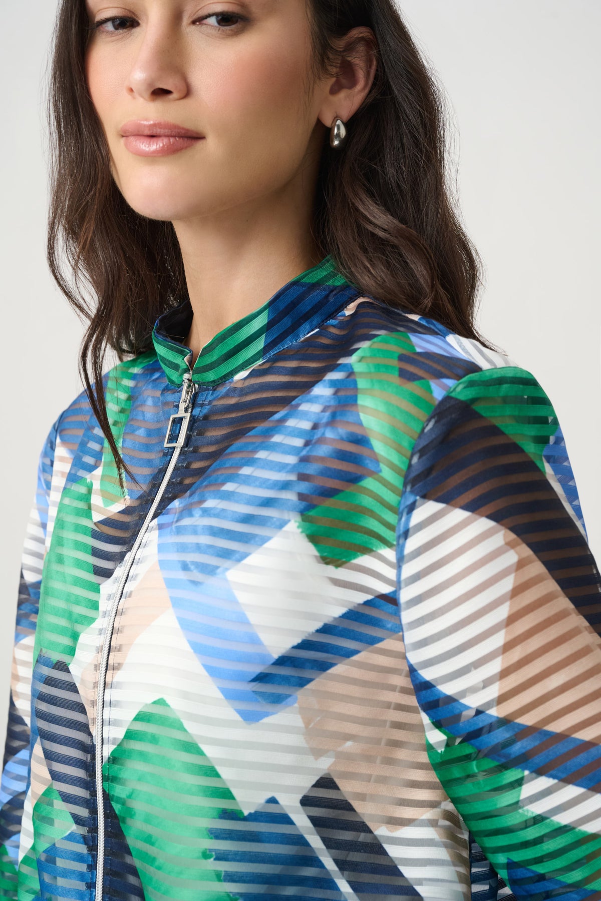 Joseph Ribkoff Geometric Print Bomber 271058