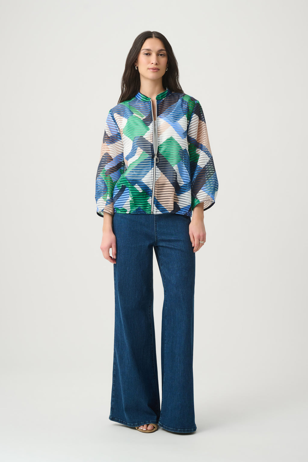 Joseph Ribkoff Geometric Print Bomber 271058