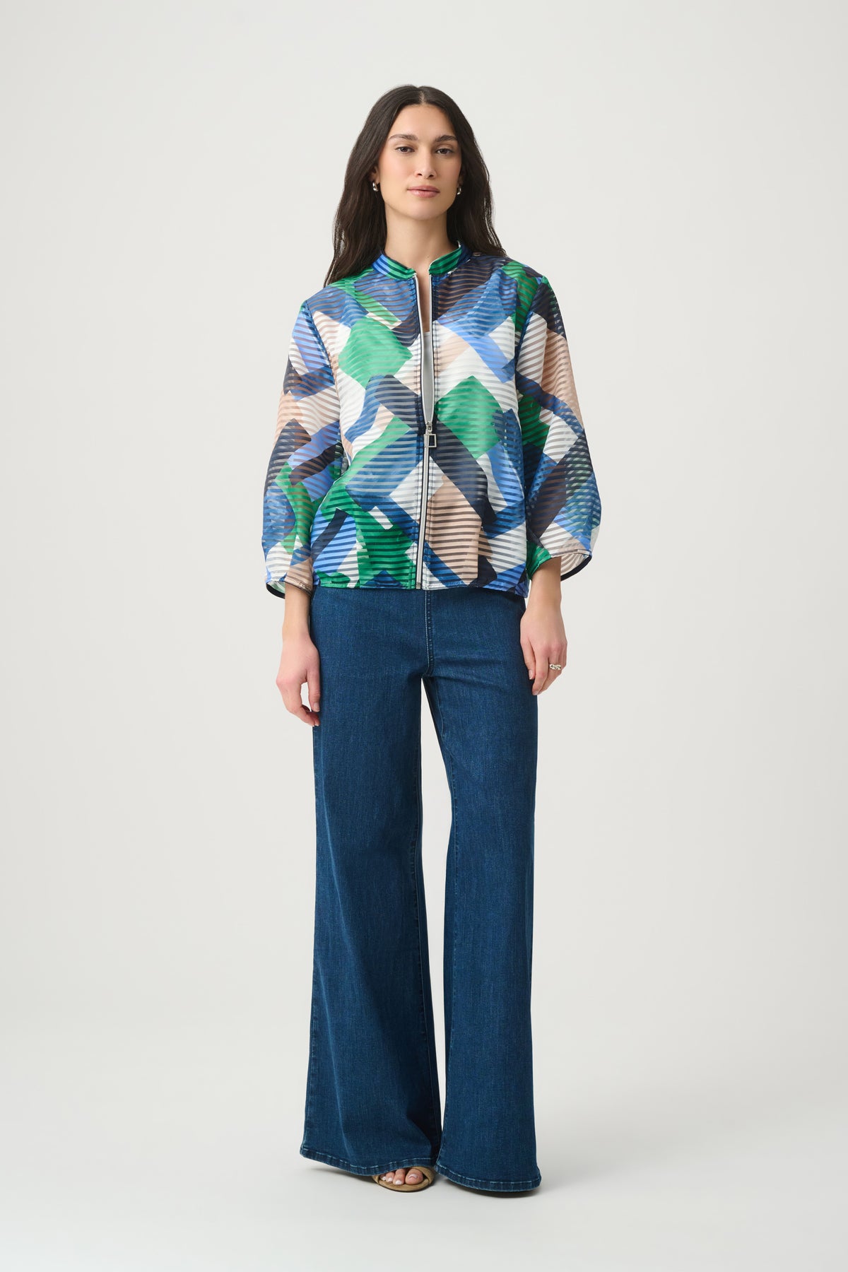 Joseph Ribkoff Geometric Print Bomber 271058