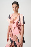 Joseph Ribkoff Floral Recycled Satin Asymmetrical Top 271098
