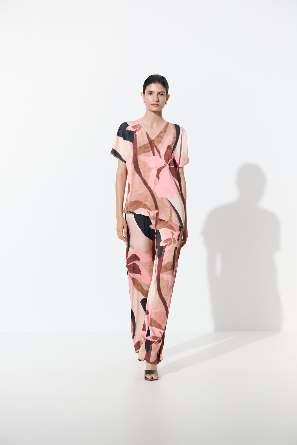 Joseph Ribkoff Floral Recycled Satin Asymmetrical Top 271098