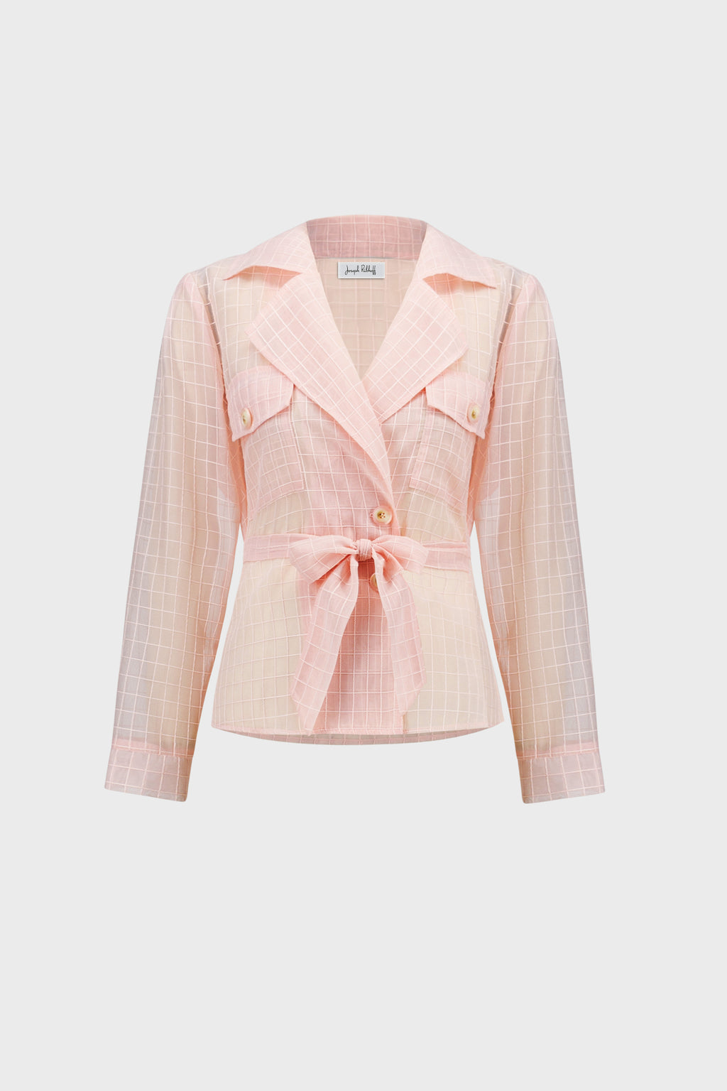 Joseph Ribkoff Organza Plaid Belted Jacket 271159