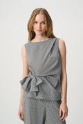 Joseph Ribkoff Gingham Tie Waist Sleeveless Top 271193