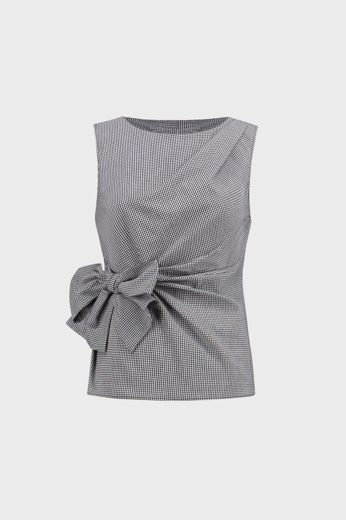 Joseph Ribkoff Gingham Tie Waist Sleeveless Top 271193