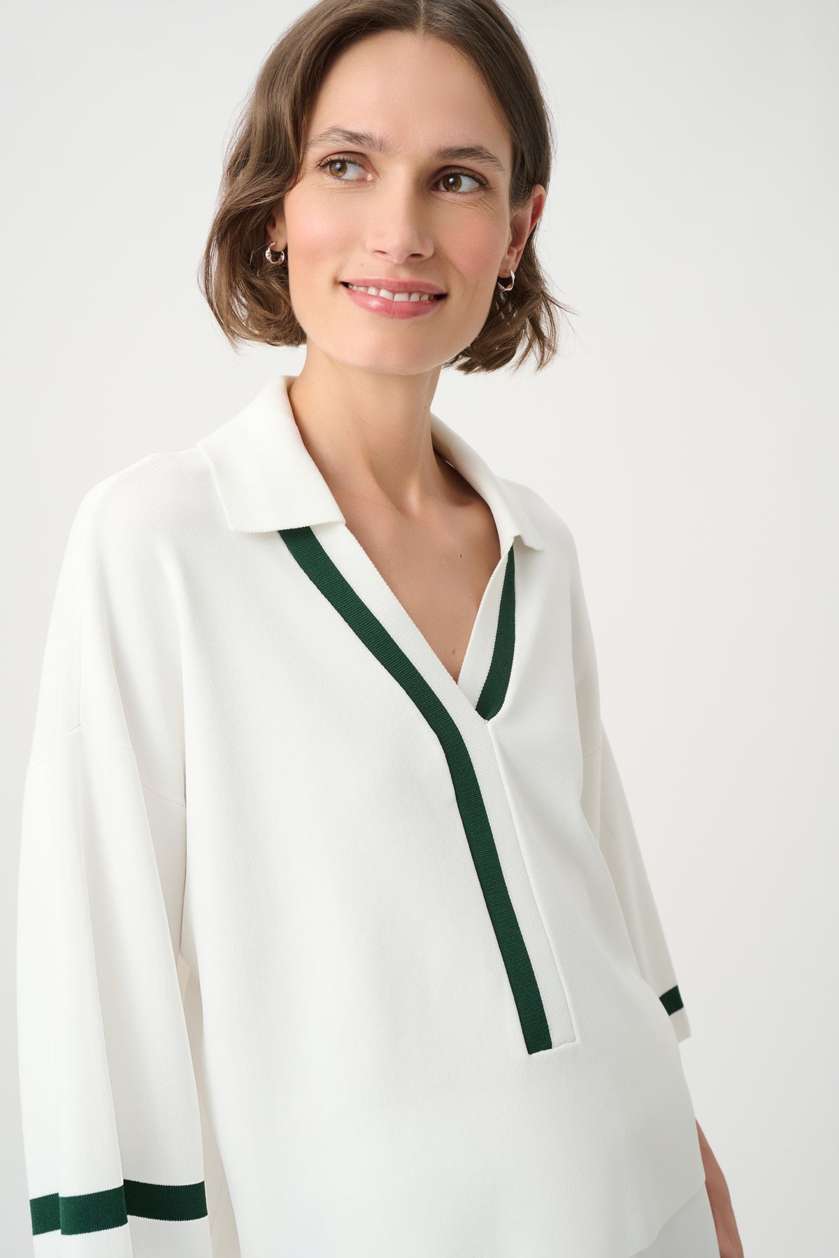 Joseph Ribkoff Stripe Trim Polo Top 271630