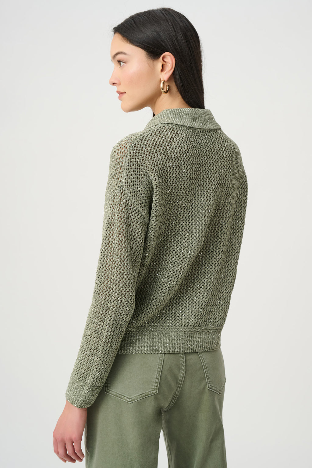 Joseph Ribkoff Sequin Polo Sweater 271904