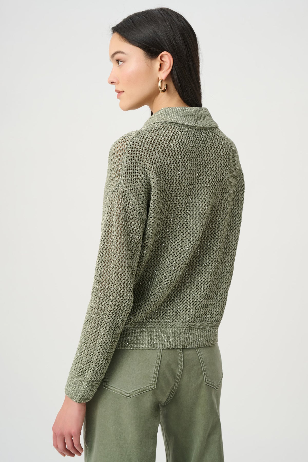 Joseph Ribkoff Sequin Polo Sweater 271904