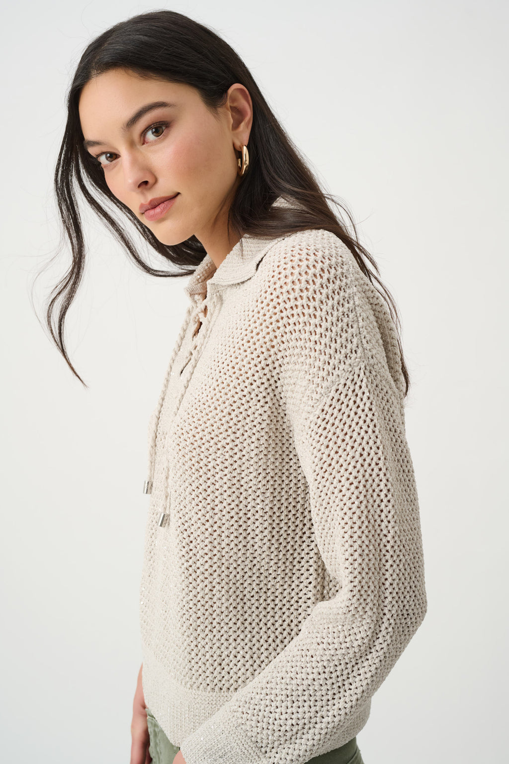 Joseph Ribkoff Sequin Polo Sweater 271904