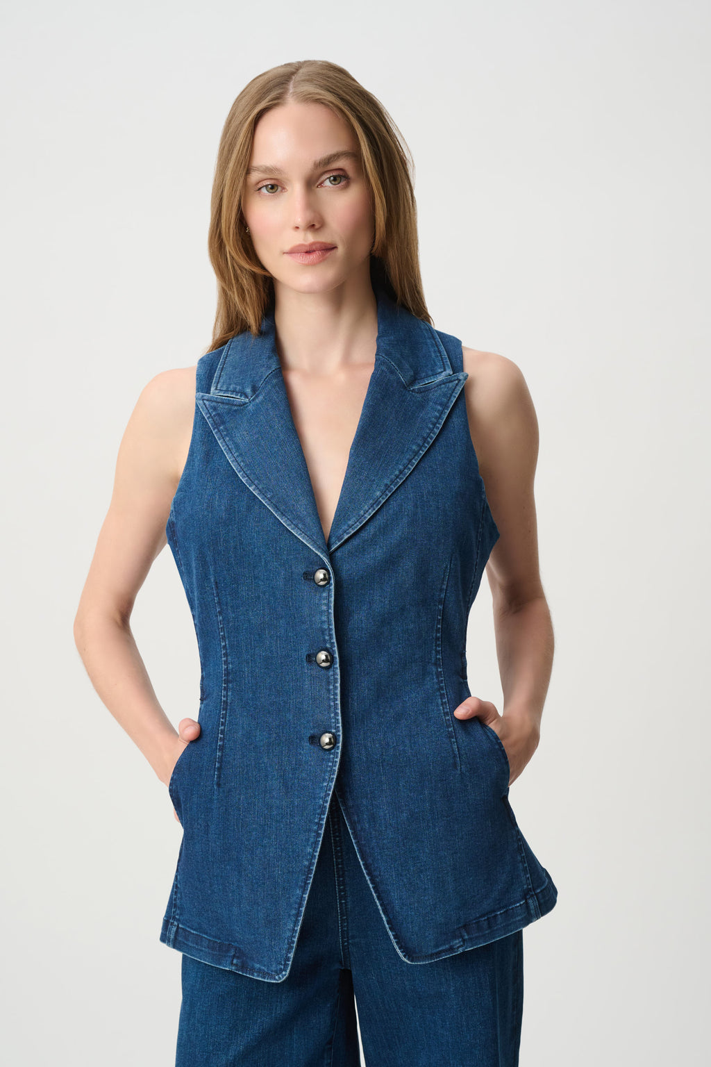 Joseph Repreve® Denim Fitted Vest 271946