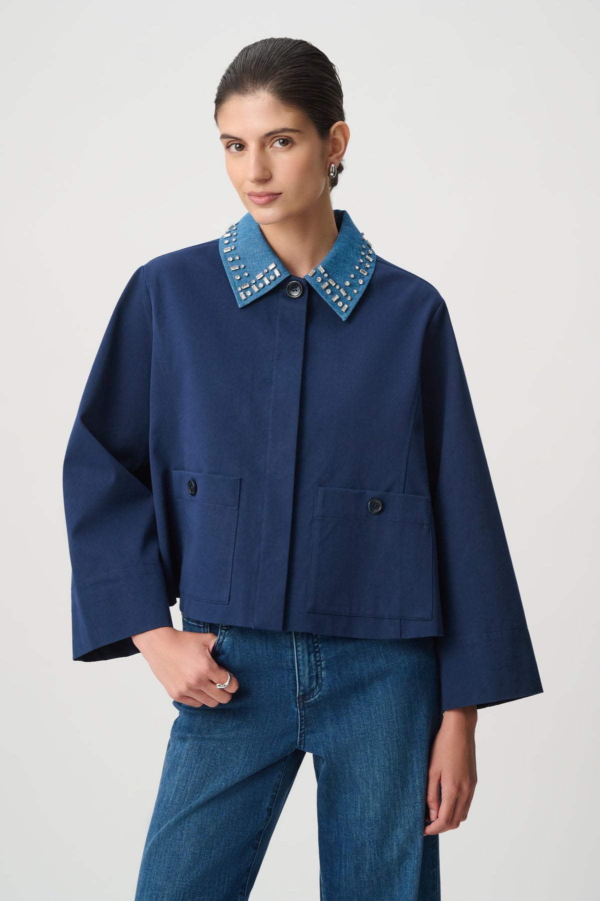 Joseph Ribkoff Cotton Bell Sleeve Swing Jacket 271978