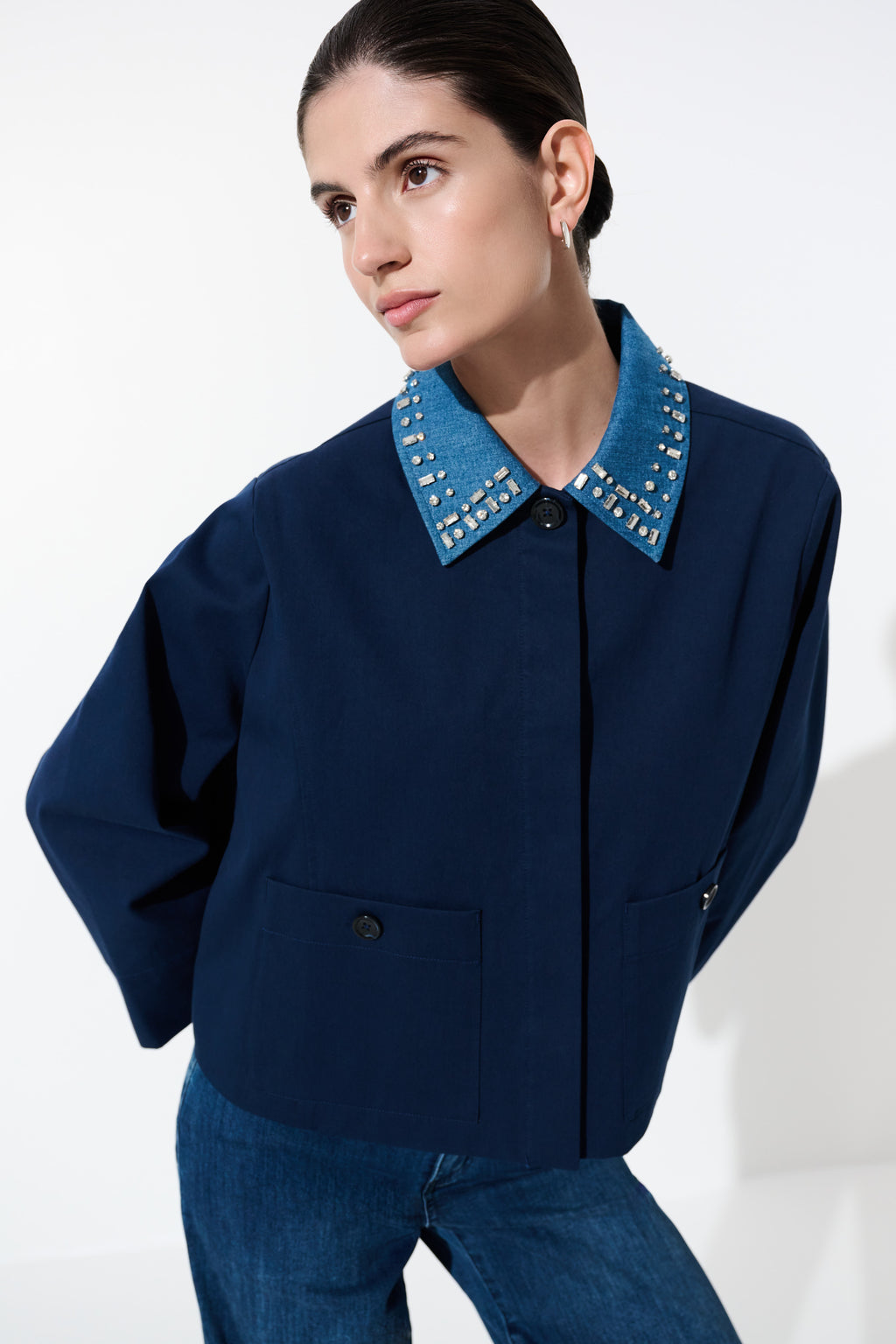 Joseph Ribkoff Cotton Bell Sleeve Swing Jacket 271978