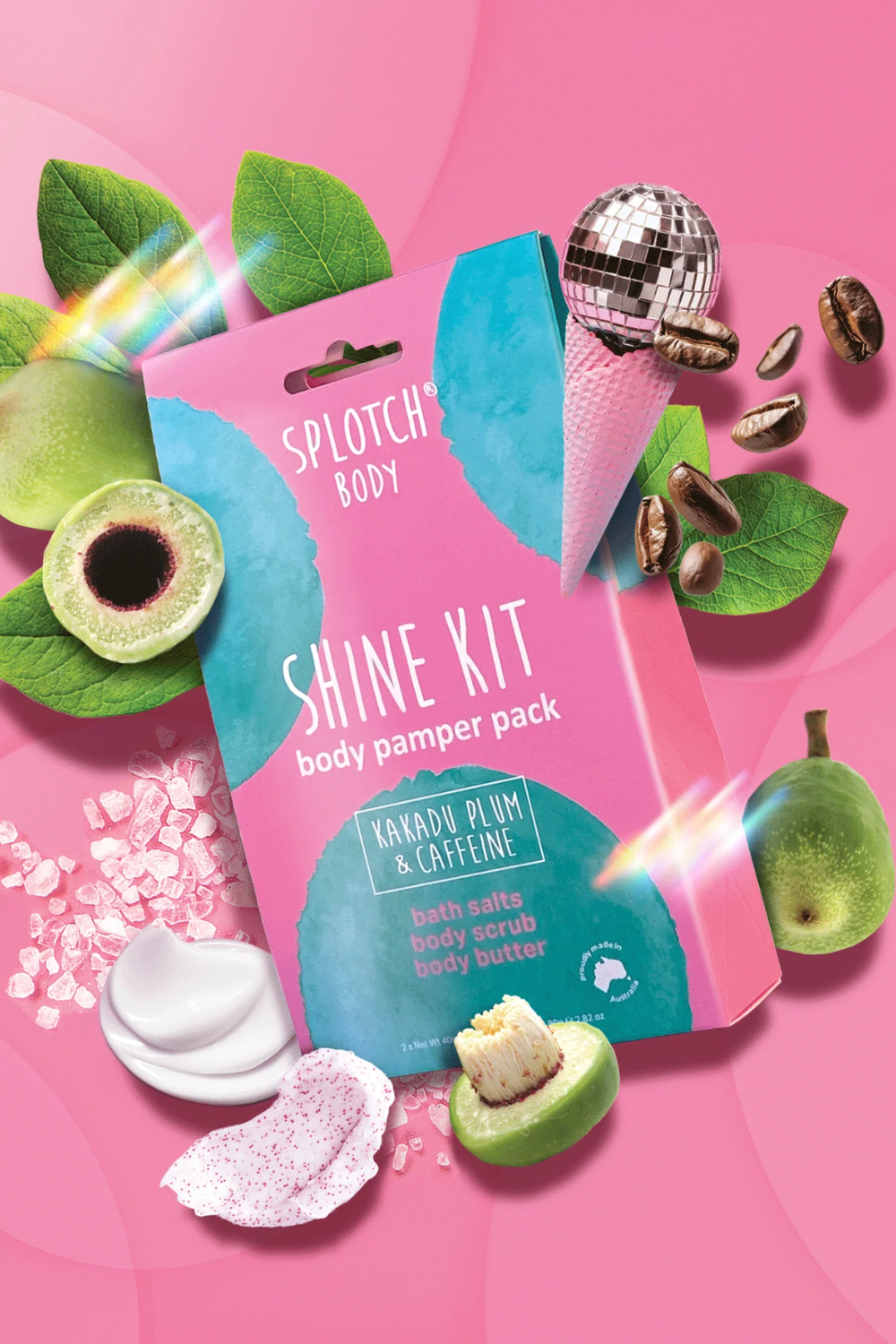Splotch Body Kakadu Plum & Caffeine Shine Kit Body Pamper Pack
