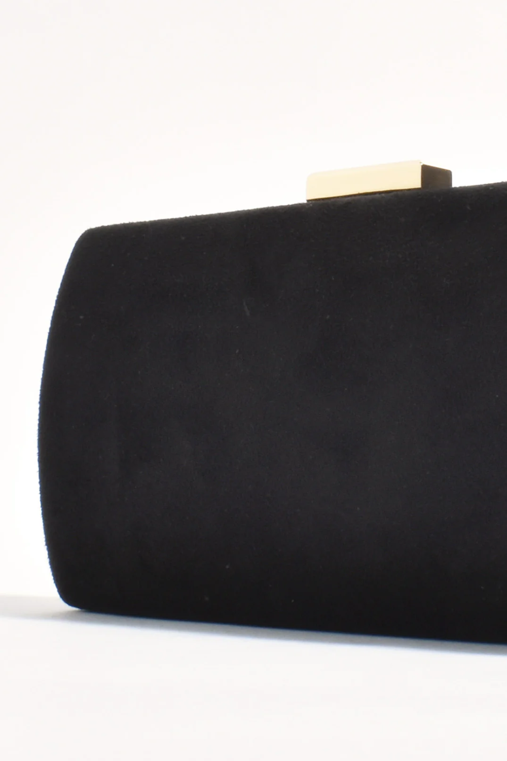 Adorne Clea Faux Suede Structured Clutch - Black AVD1746