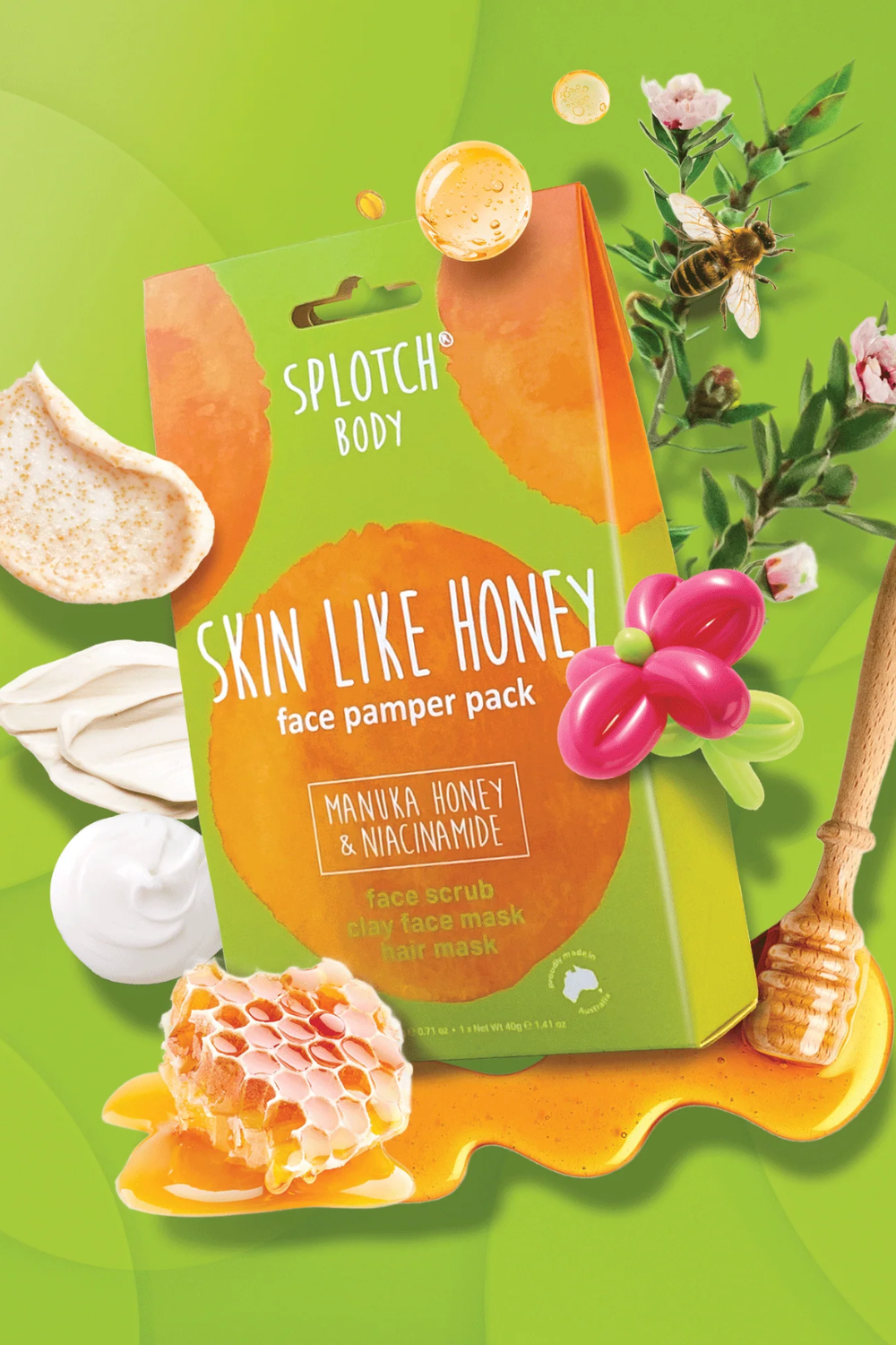 Splotch Body Manuka Honey & Niacinamide Skin Like Honey Face Pamper Pack