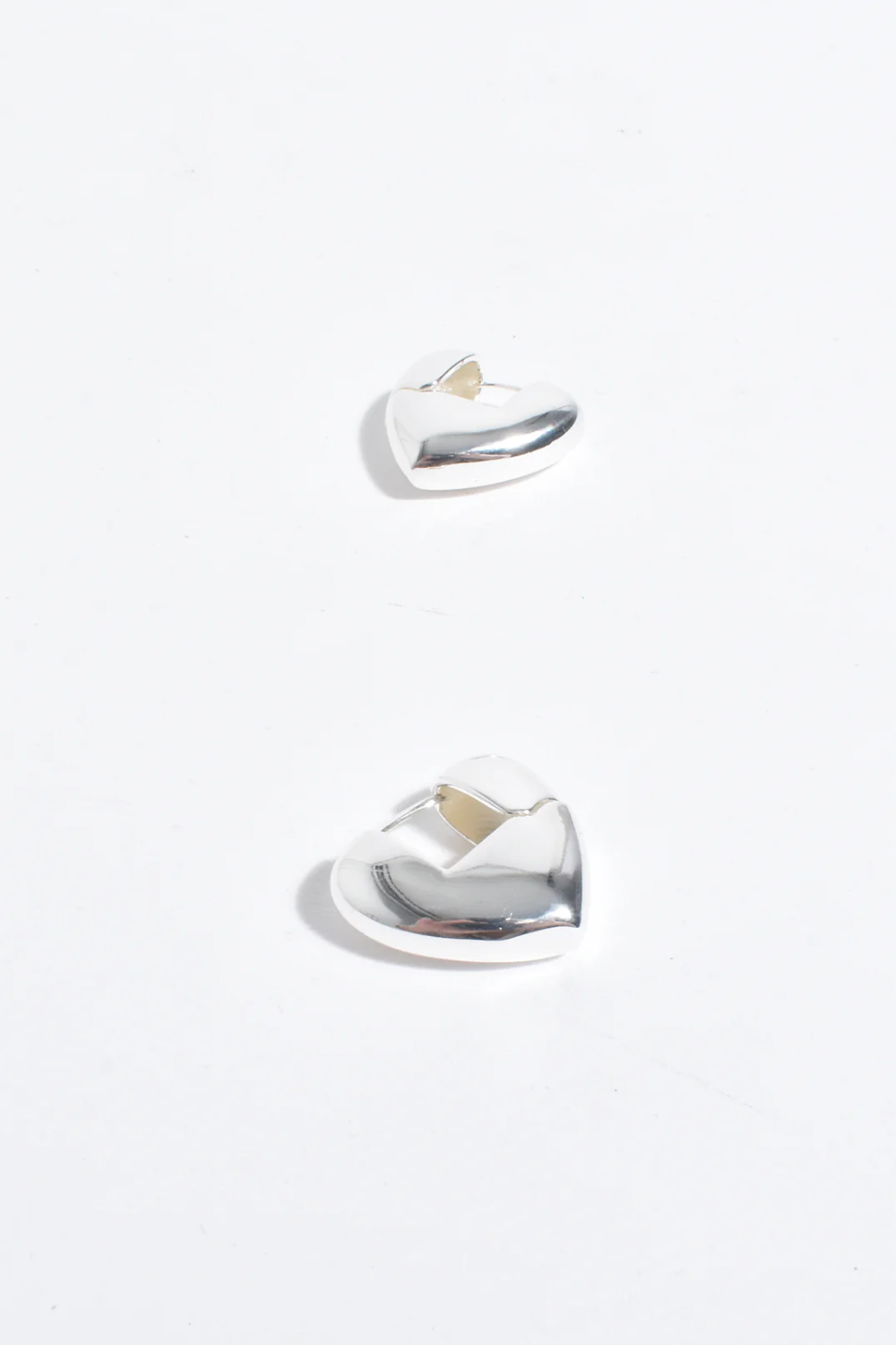 Adorne Mini Heart Drop Metal Hoops - Silver AED4163