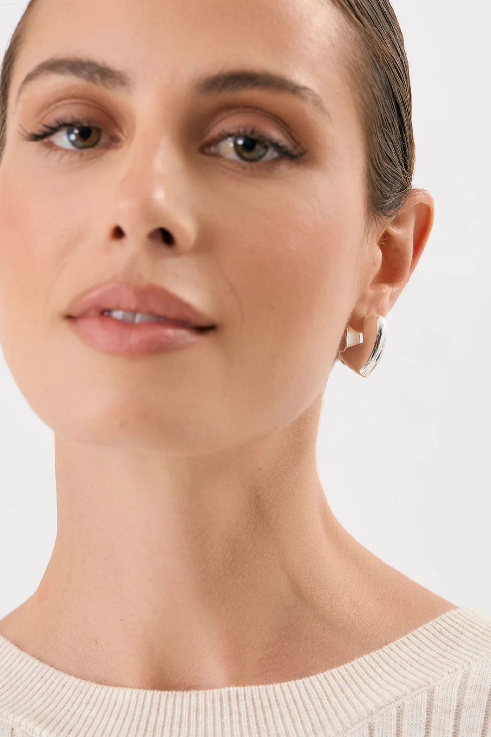 Adorne Mini Heart Drop Metal Hoops - Gold AED4163