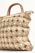 Adorne Evans Pearl Circular Weave Basket - Natural/Pearl AXD1927