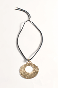 Adorne Textured Metal Adjustable Pendant Necklace - Gold AND2614