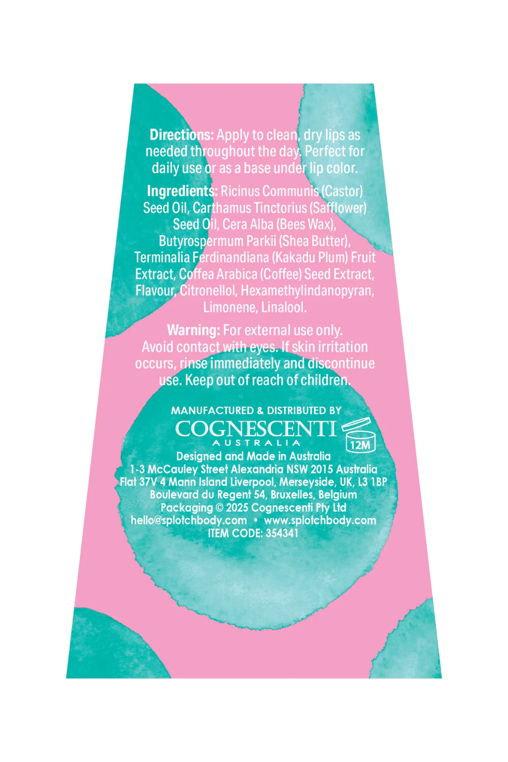 Splotch Body Kakadu Plum & Caffeine Flawless Lip Balm 15g