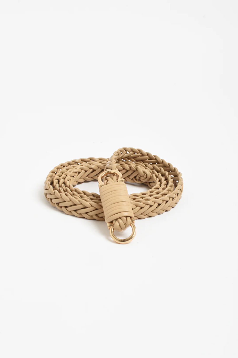 Adorne Plaited Thin Waist Belt - Camel ABD0750