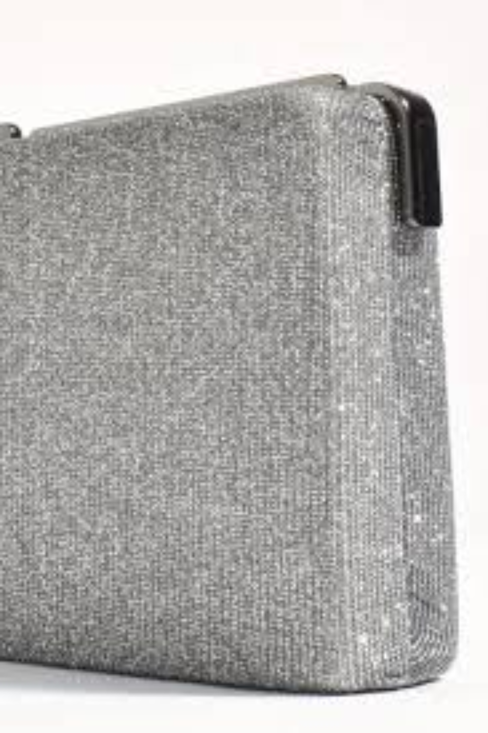 Adorne Charlene Rectangle Structured Clutch - Gunmetal AVD1762