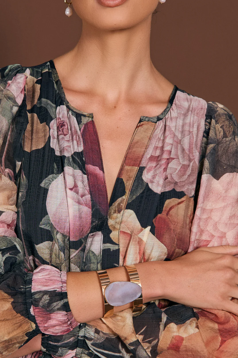 Adorne Statement Agate Cuff - Green ACD1704