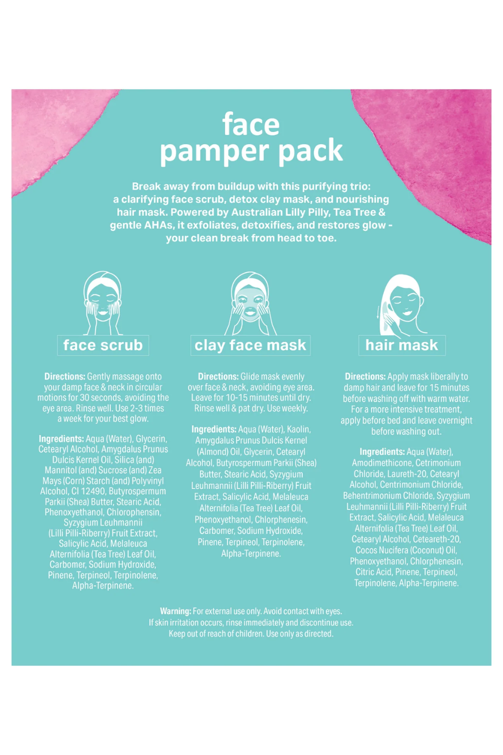 Splotch Body Lilly Pilly Tea Tree & AHA Clean Break Face Pamper Pack